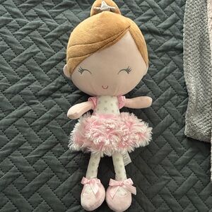 Adorable Pink and Cream Ballerina Stuffed Toy
